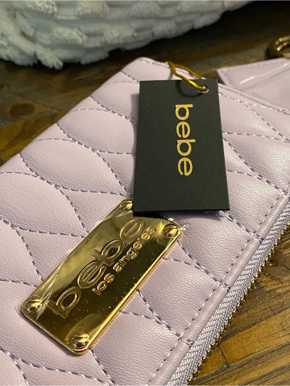 bebe Lavender Quilted Wallet with Matching Cardholder - Picture 3 of 4